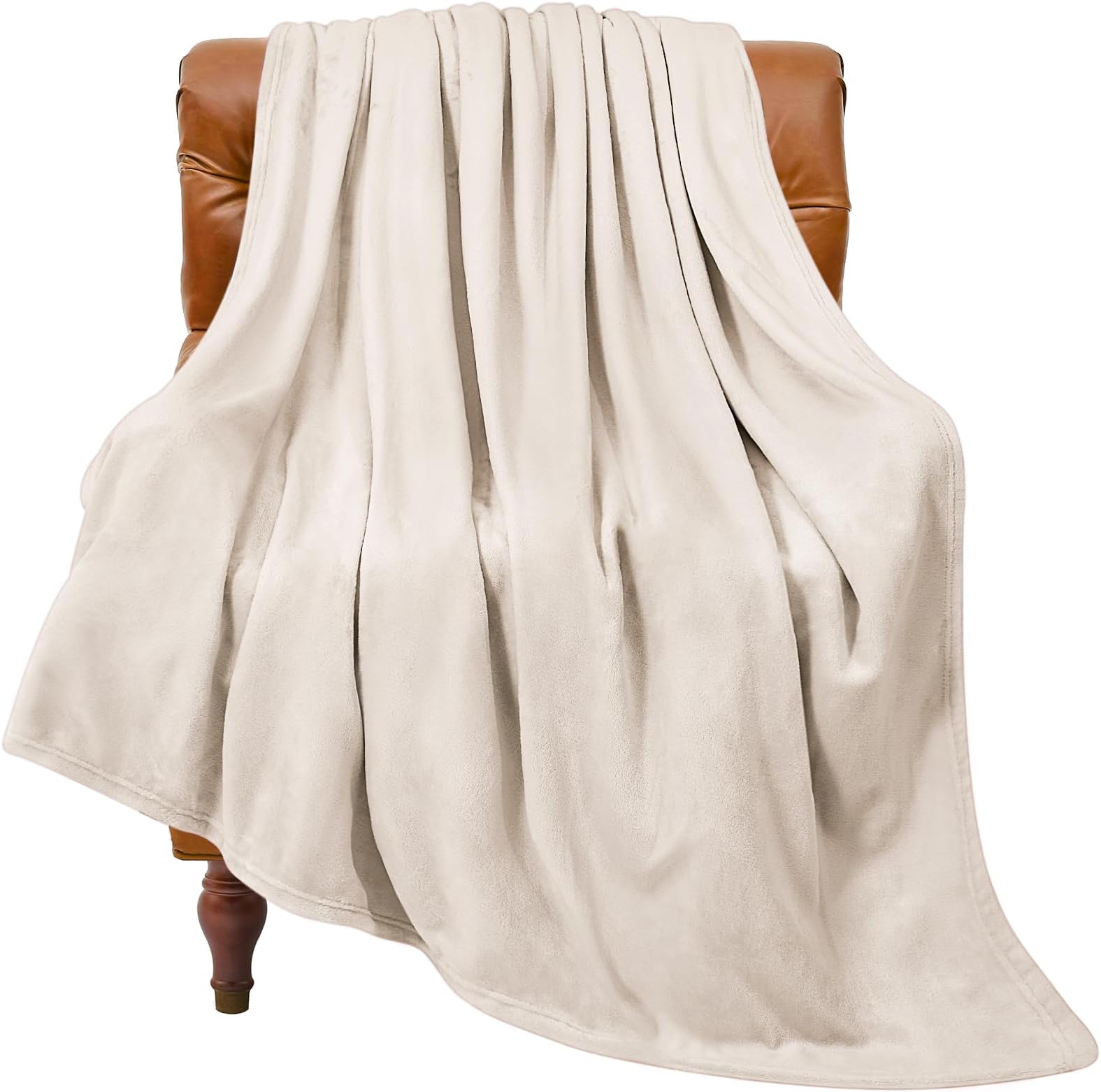 - Fleece Blanket Beige Throw Blankets for Couch & Bed, Luxury Plush Cozy Fuzzy Blanket 50" x 60", Super Soft Warm Lightweight Throw Blanket for Travel Camping