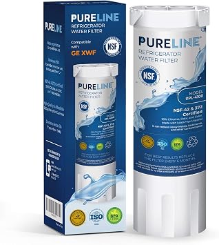 Pureline XWF Replacement for GE XWF, Refrigerator Water Filter, Replaces Refrigerator Models Starting with GBE21, GDE21, GDE25, GFE24, GFE26, GNE19 - NOT XWFE
