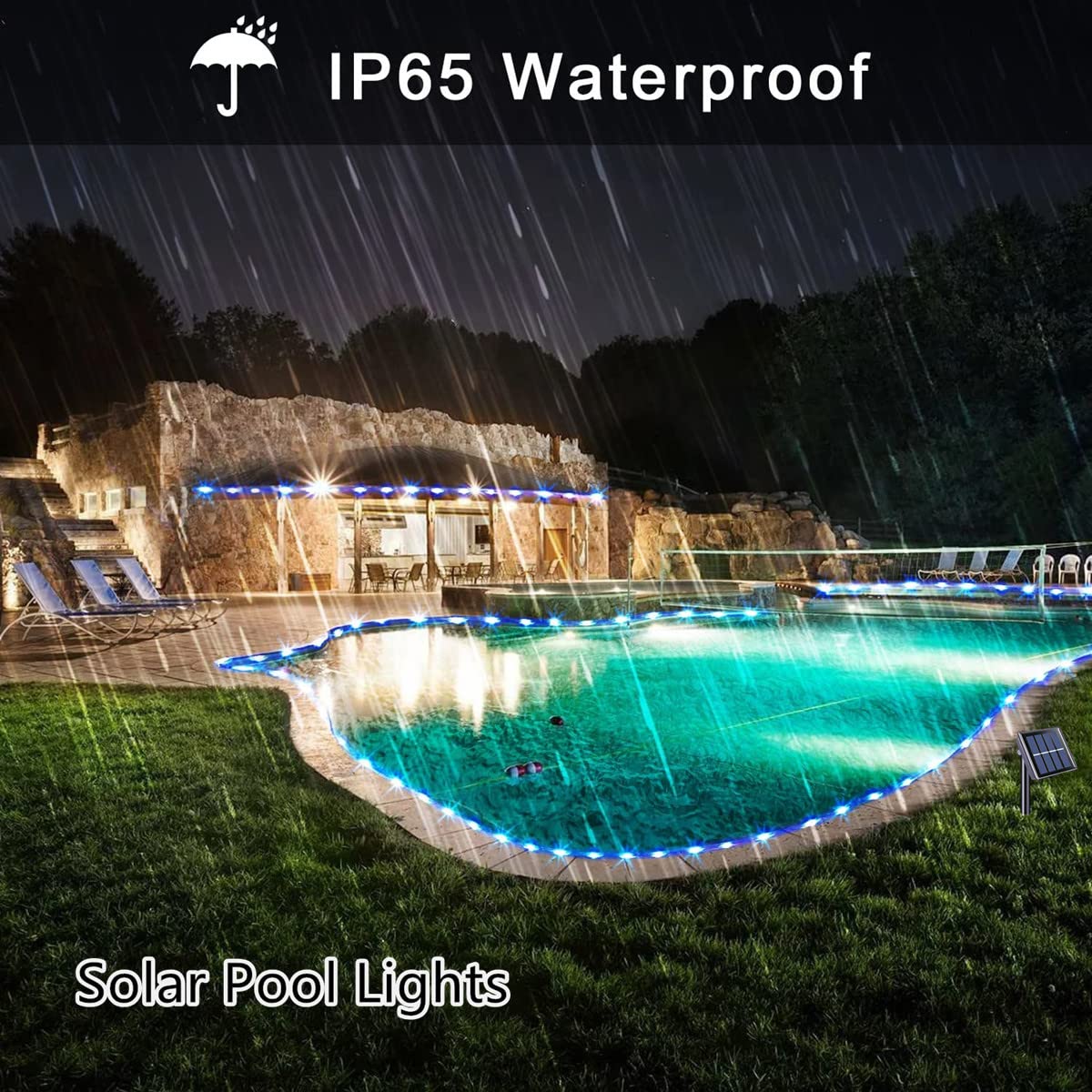 Luci Solari Da Esterno A Corda 7m 50 LED Bianche - Fili Di Rame Flessibili, 2 Modalità (Fissa/Lampeggiante) Per Giardino, Matrimoni, Decorazioni Natalizie