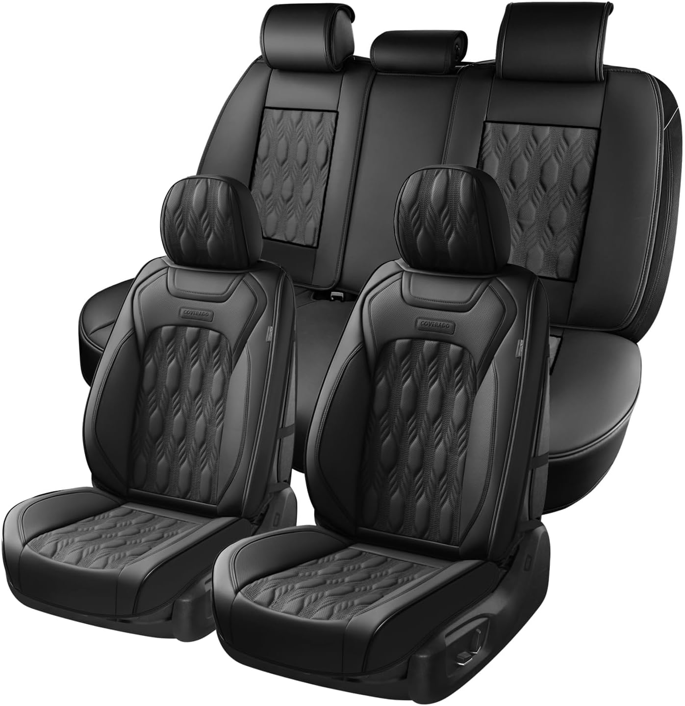 Coverado Car Seat Covers Full Set, Front and Back Seat Covers for Cars, Automotive