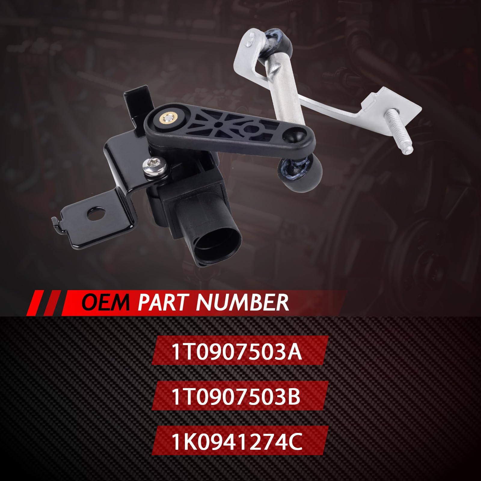 Niveausensor Gestänge Niveau Sensor Scheinwerfer Regelungs Sensor Ersatz für 2003-2012 A3 8P1 8P7 Golf V VI Plus Variant Superb II Yeti Autozubehör Teil# 1K0941274C 1T0907503B 1T0907503A