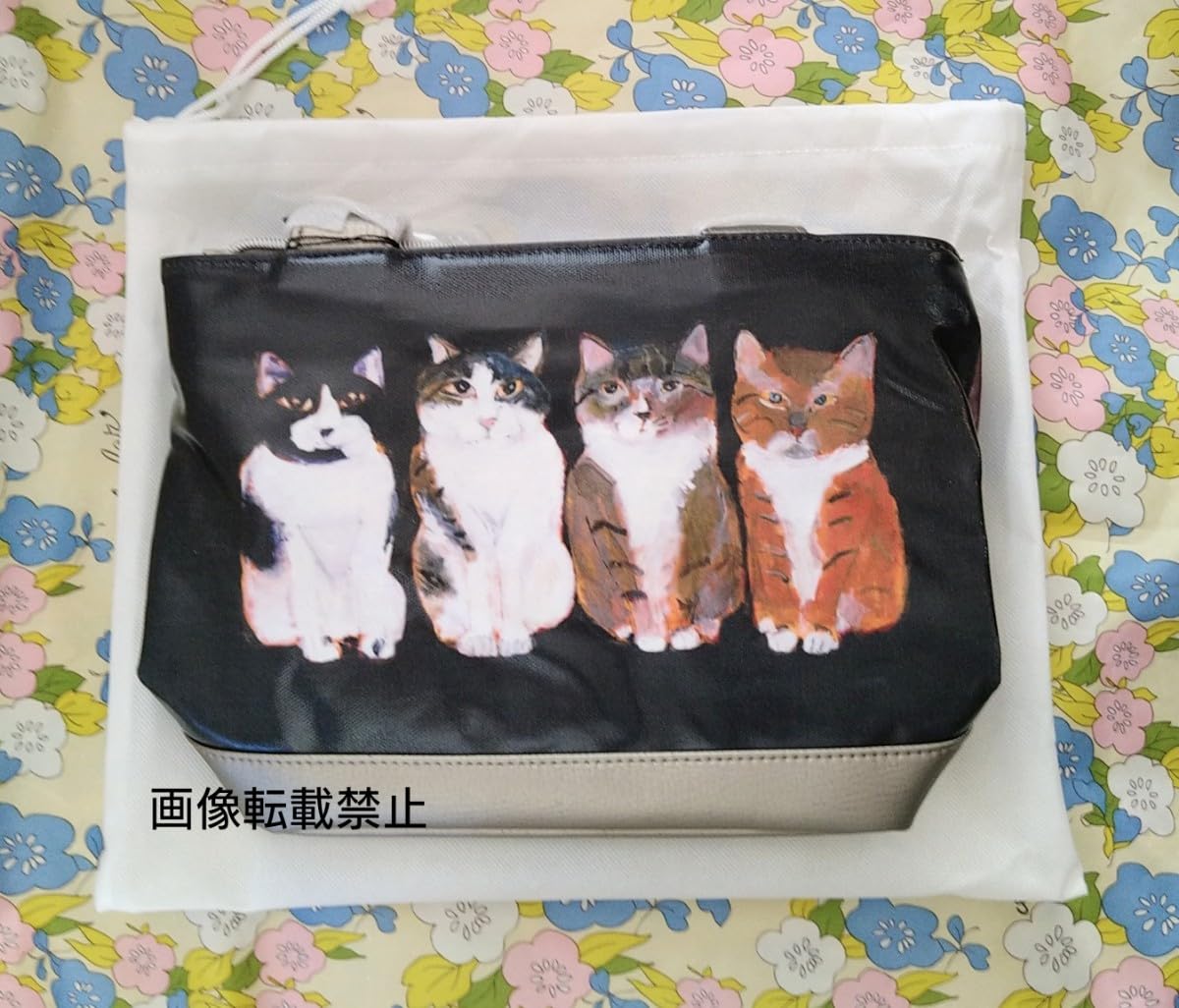 Amazon.co.jp: マンハッタナーズ ネコ柄 猫柄 ハンドバッグ バッグ