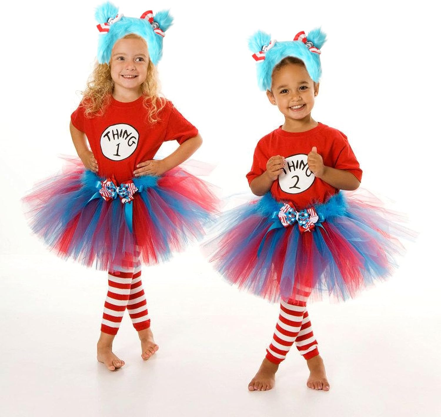 Cat Costumes for Girls Boys Headband,2 Pieces Red White Striped and Thing 1 Costume Headband,Cat Costumes for Halloween Cosplay Party Hair Accessories - Image 5