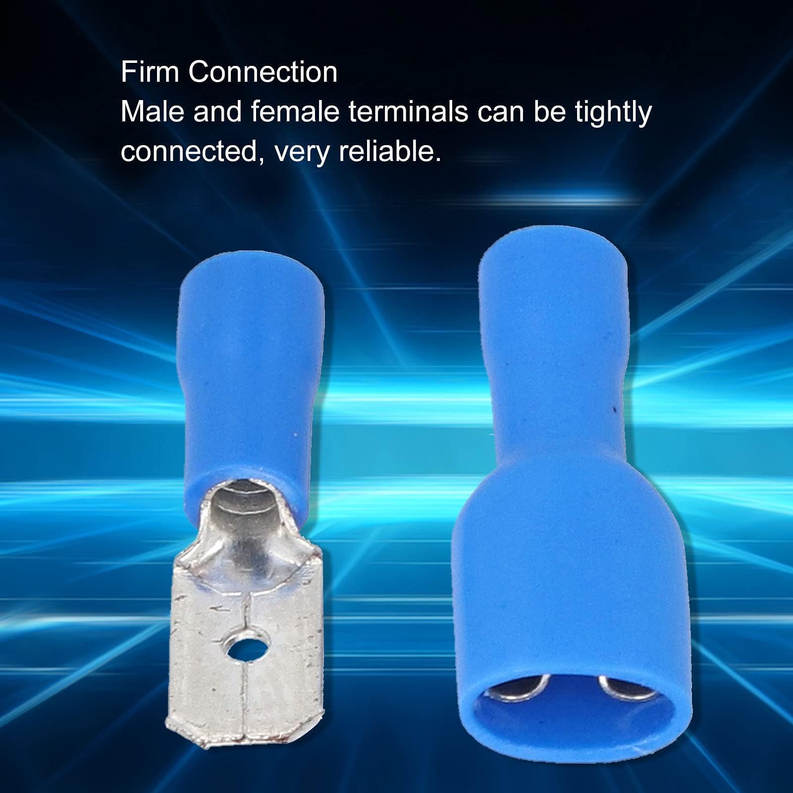 100PCS Nylon Spade Connector Kit, 16-14 Gauge Fully Insulated Male Female Insulated Terminal Electrical Connectors Assortment Kit Heat Shrink Spade Crimp Quick Disconnect Connectors