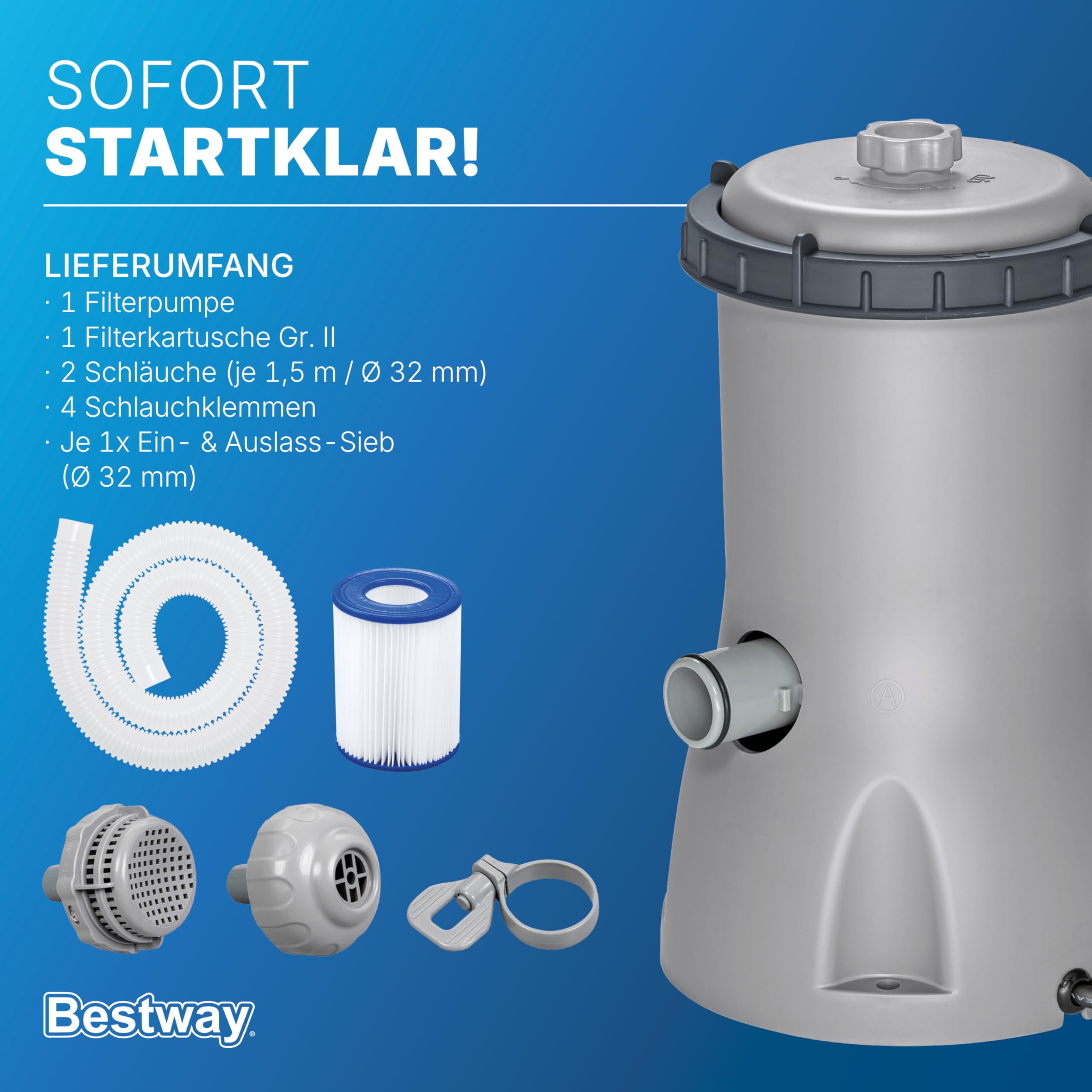 Bestway Filterpumpe 3.028 l/h, 40 W