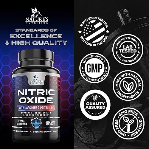 Miniatura 13 de Potenciador de óxido nítrico extra fuerte 3000 mg – L arginina 3 veces más fuerza suplementos de óxido nítrico para hombres y mujeres, citrulina,