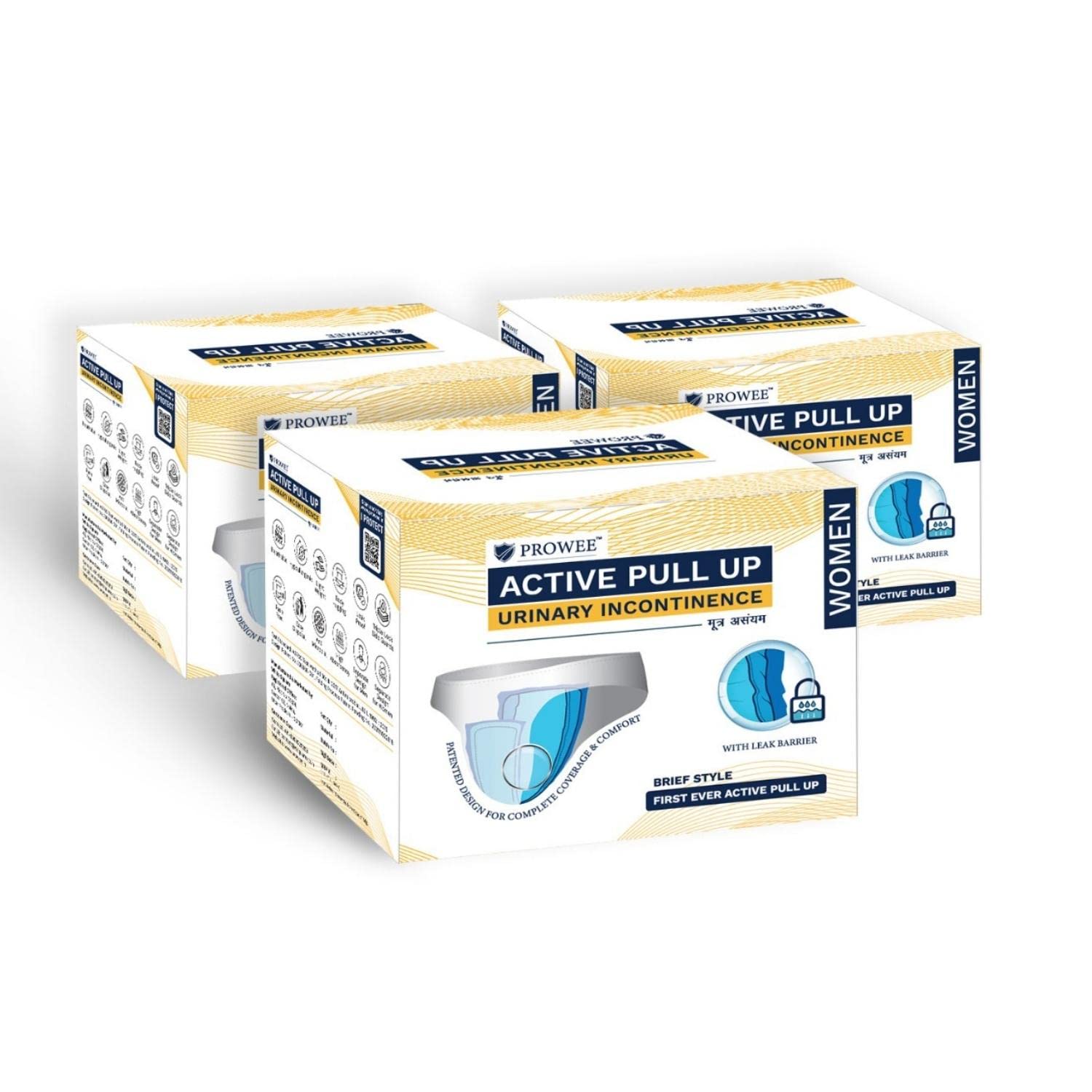 Women Active Pull Up For Urinary Incontinence (UI)| (XL Size Pack of 5) | Brief-Style with Leak Guard | High Absorbance Capacity | Ideal for Long Office Hours & Regular Use