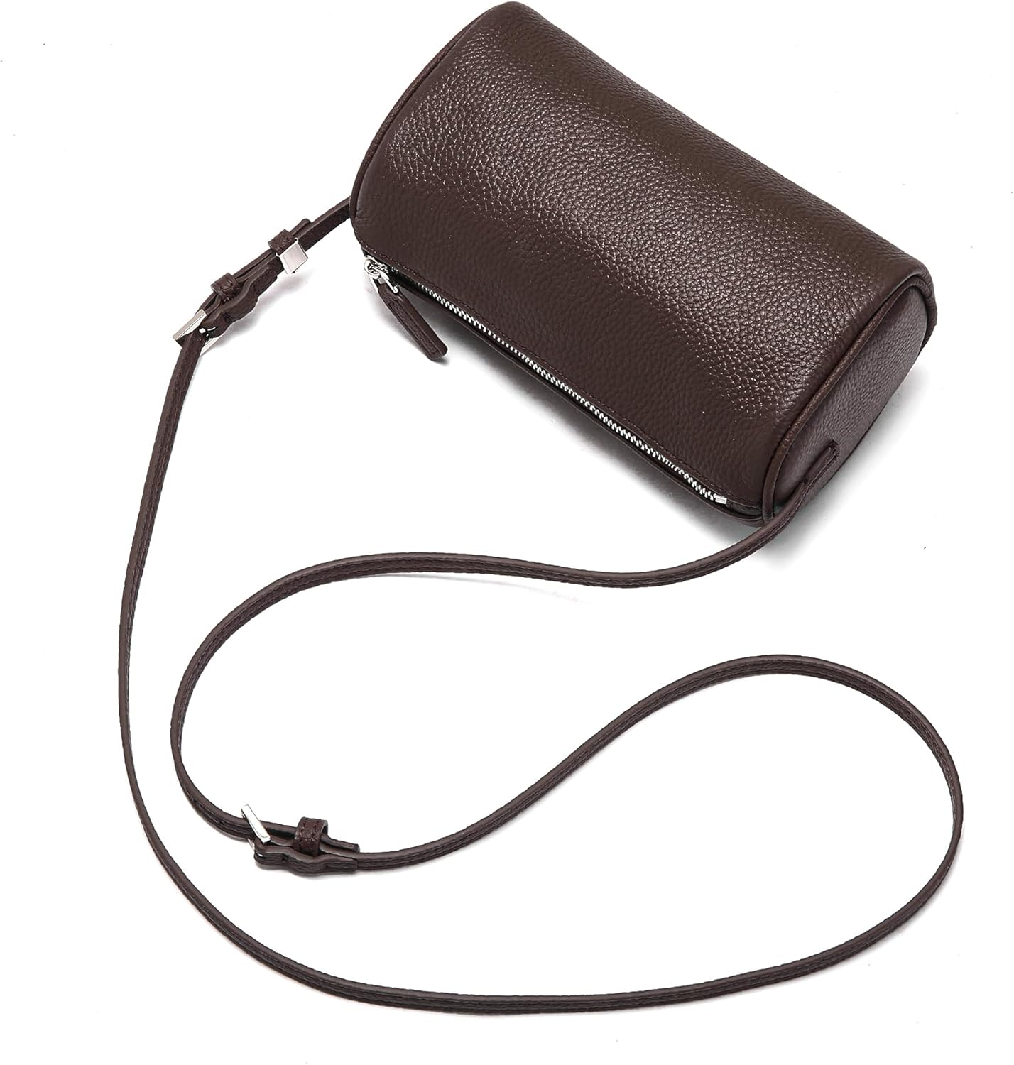 Genuine Leather Crossbody Bag for Women: Small Barrel Purse for Ladies - Designer Hobo Bags Shoulder Handbags - Image 3