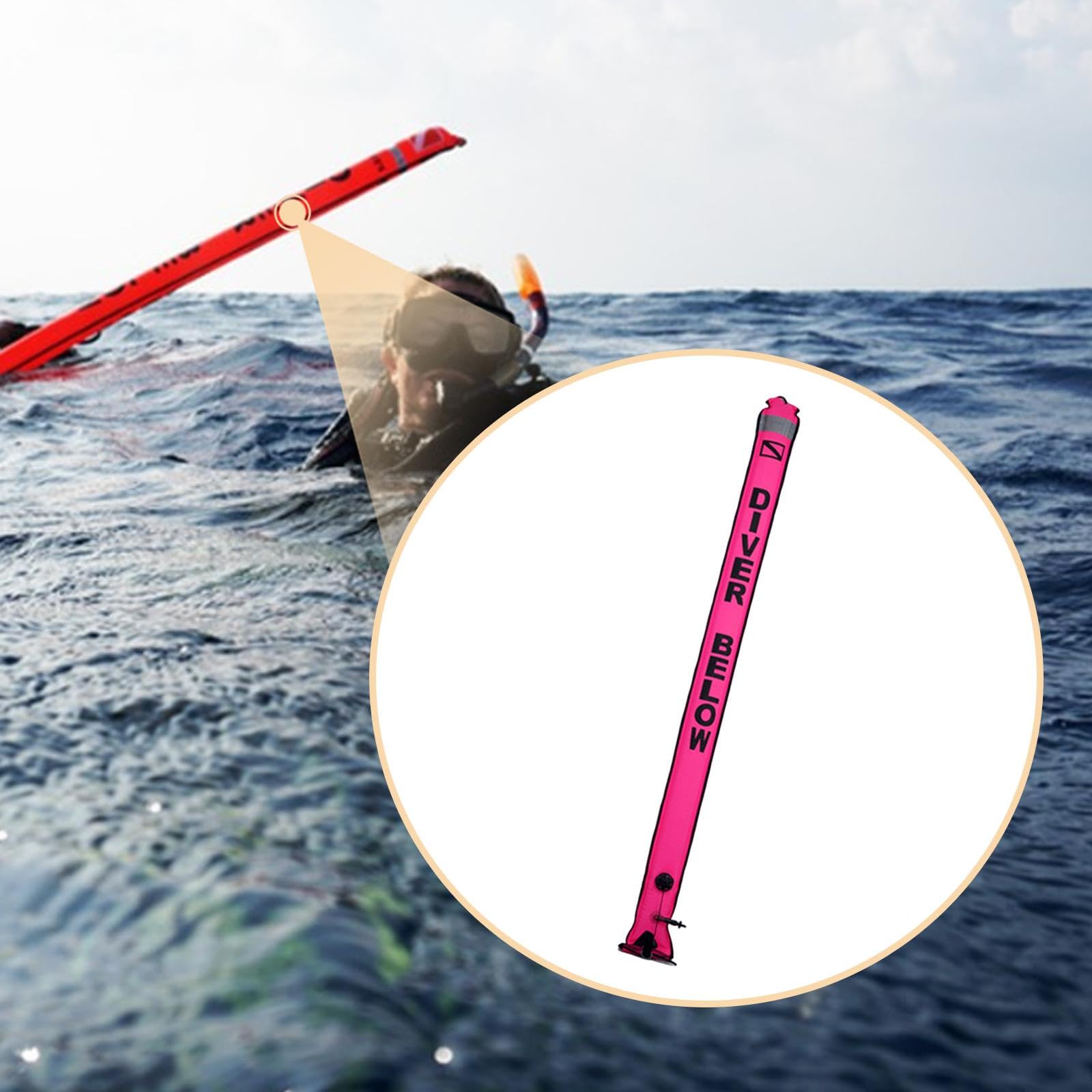 Bouée de Plongée Parachute de Signalisation Tube de Sécurité Marqueur Gonflable en Nylon avec Valve de Surpression Adaptée pour La Formation et L'Inst