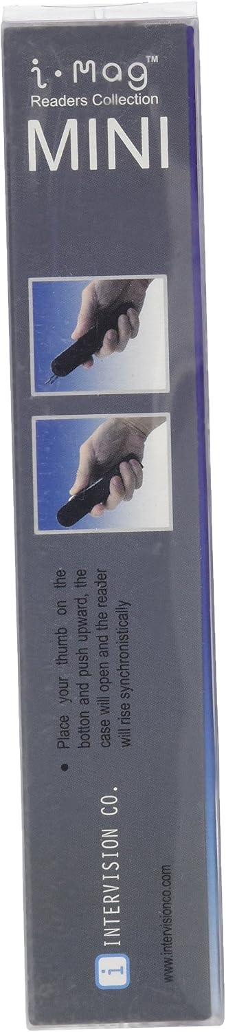 I-Mag Mini Metal Spring Hinge Reading Glasses with Slide Open Hard Case (Brown, 2.50)