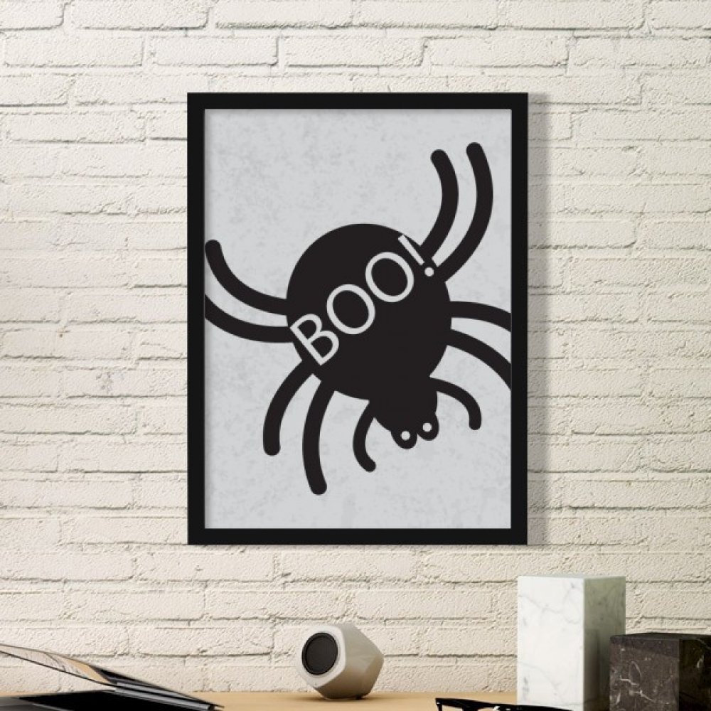 Cadre photo araignée Halloween noir moyen pour décoration murale