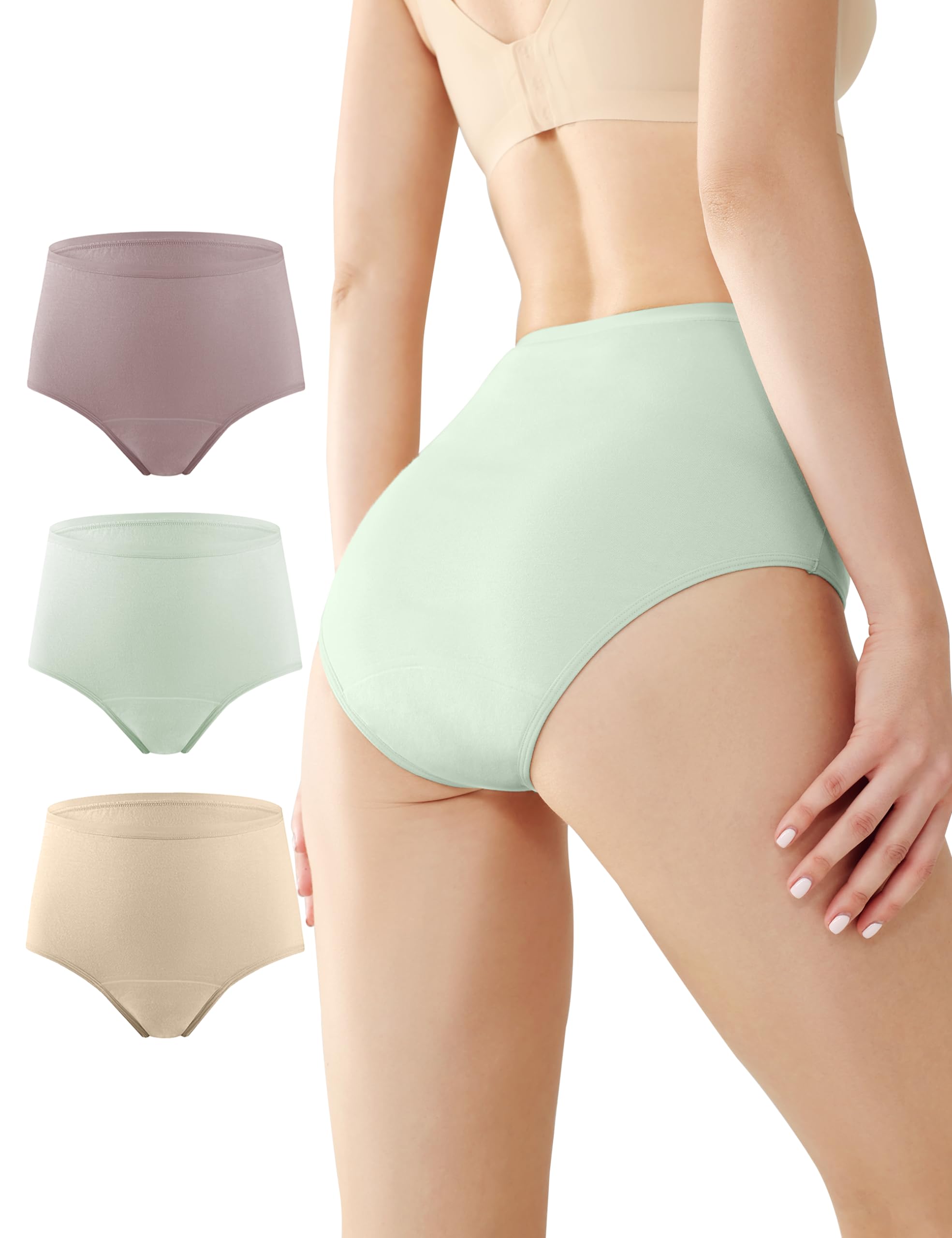 BATTEWA Incontinence Underwear for Women,Leak Proof Underwear Washable Absorbency Cotton Panties Bladder Leakage Protective 50ML(3Color,3X-Large,3-