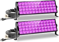 Vista 11 de Luces LED negras impermeables de 120 W, paquete de 4 barras de luz negra con cable de 10 pies e interruptor de encendido/apagado, luz negra IP66