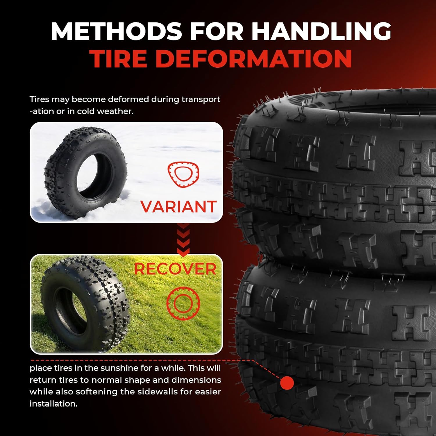 Set of 4 ATV UTV Tires 21x7-10 Front & 20x10-9 Rear All-Terrain Trail Tires 21x7x10 & 20x10x9 4PR Tubeless Non-Directional Tread