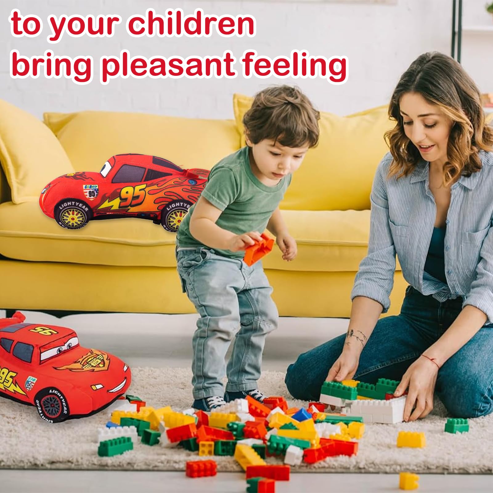 PANYI Simpatico Bambini Cars Giocattolo di Peluche per Auto Giocattoli 25 cm Bambola di Peluche da Corsa Auto Cartone Animato Ldeale per Giocare a Collezionare e Coccolare Peluche Cars
