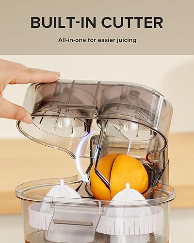 Miniatura 4 de Exprimidor eléctrico de doble cabezal, exprimidor de cítricos con cable de alimentación y cepillo de limpieza, máquina exprimidora automática de 1