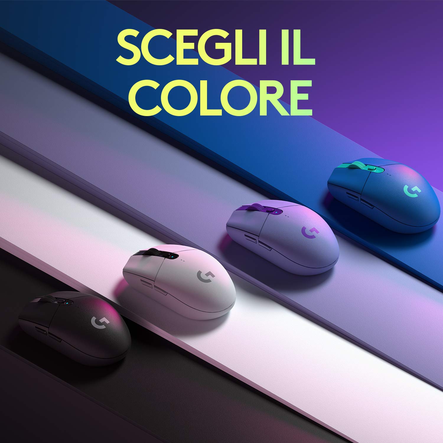 Logitech G305 LIGHTSPEED Mouse Gaming Wireless, Sensore 12K HERO, 12.000 DPI, Design Leggero, 6 Pulsanti Programmabili, Batteria 250 Ore, Memoria Integrata, PC/Laptop, Blu