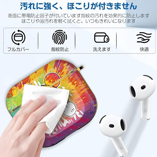 for AirPods 4 ケース 可愛い おしゃれ キャラクター エアーポッズ 4 カバー カラビナ付き ワイヤレス充電対応 耐衝撃 キズ防止/防水/防塵 AirPods第4世代 専用 - 5