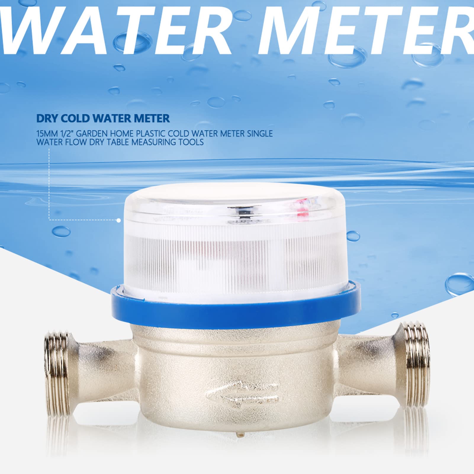 Compteur D'Eau, Compteur D'Eau, Débitmètre, Dosage De Liquide De Mesure, Application, Compteur D'Eau Sèche, Débit Unique, Compteur D'Eau Froide Sèche, Diamètre 15 Mm, 1/2", 360 ° Libre