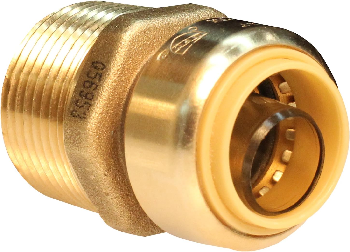 Push Connect PC842M 1/2-Inch Push by 3/4-Inch MNPT, Brass Push Fit Straight Male Coupling