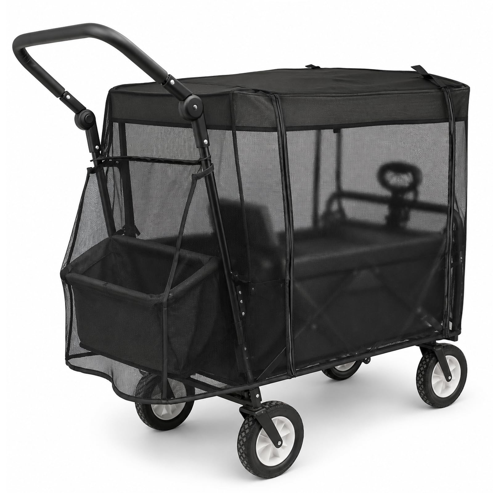 Moskitonetz Bollerwagen Universal 110x95x75 cm Insektenschutz Netz Fliegennetz Abdeckung Zubehör Faltbar