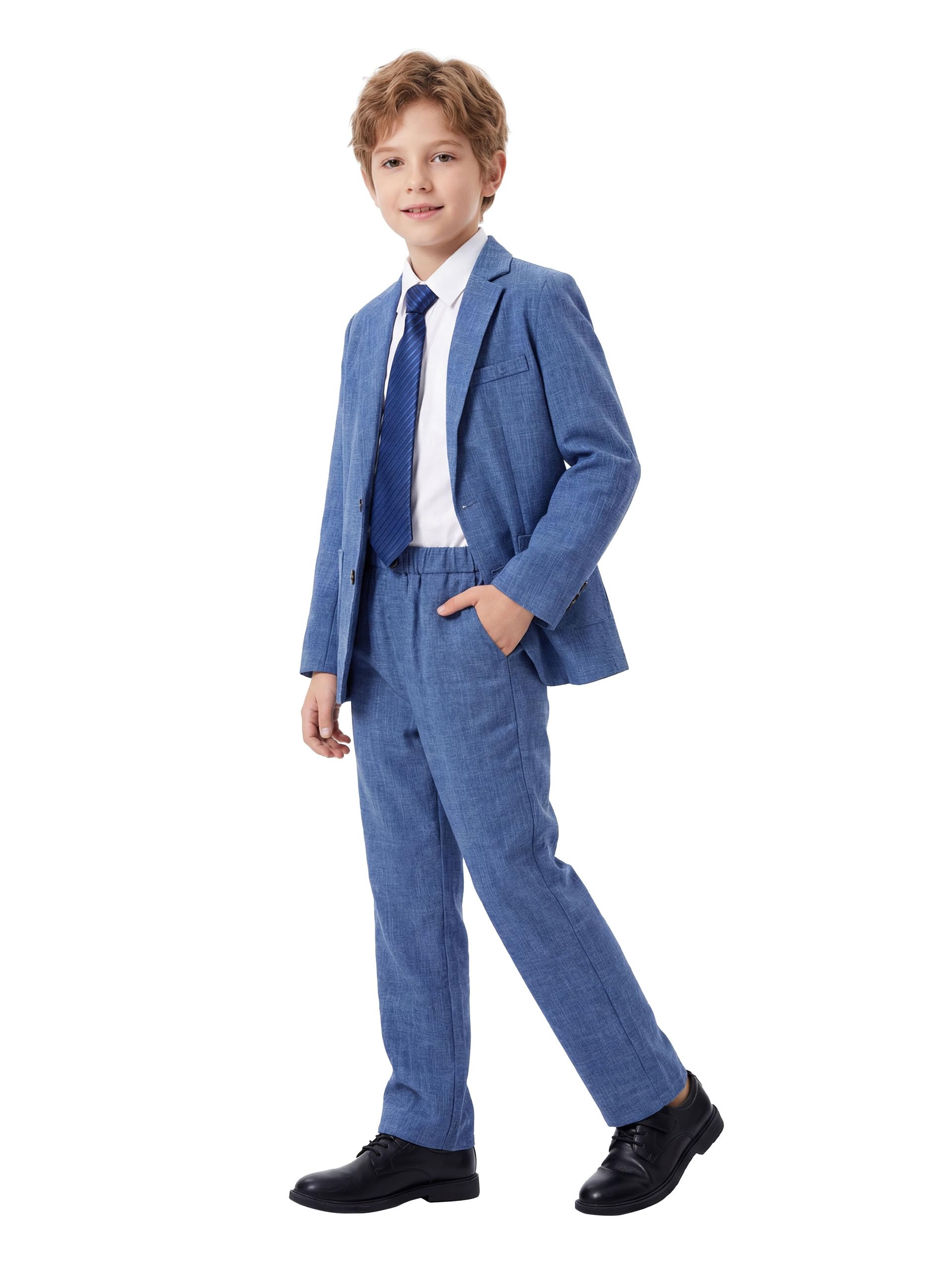 LOLANTA Costume Enfant, Ensemble 2 Pièces Garçons Tenues de Fête de Mariage Blazer et Pantalon, Tenue de Bal, 3-13 Ans