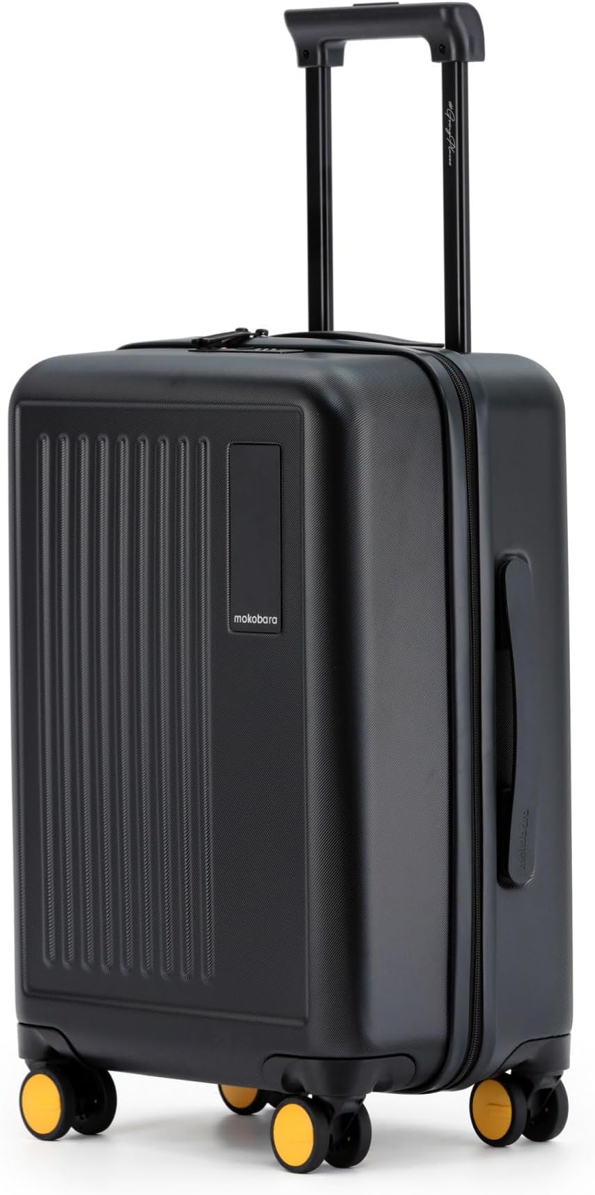 MOKOBARA Transit Cabin Luggage | 40 Liters Capacity & Durable Polycarbonate Hardshell | Silent Hinomoto Wheels & TSA Lock | Carry-On Suitcase for Travel | Black | Money Moves