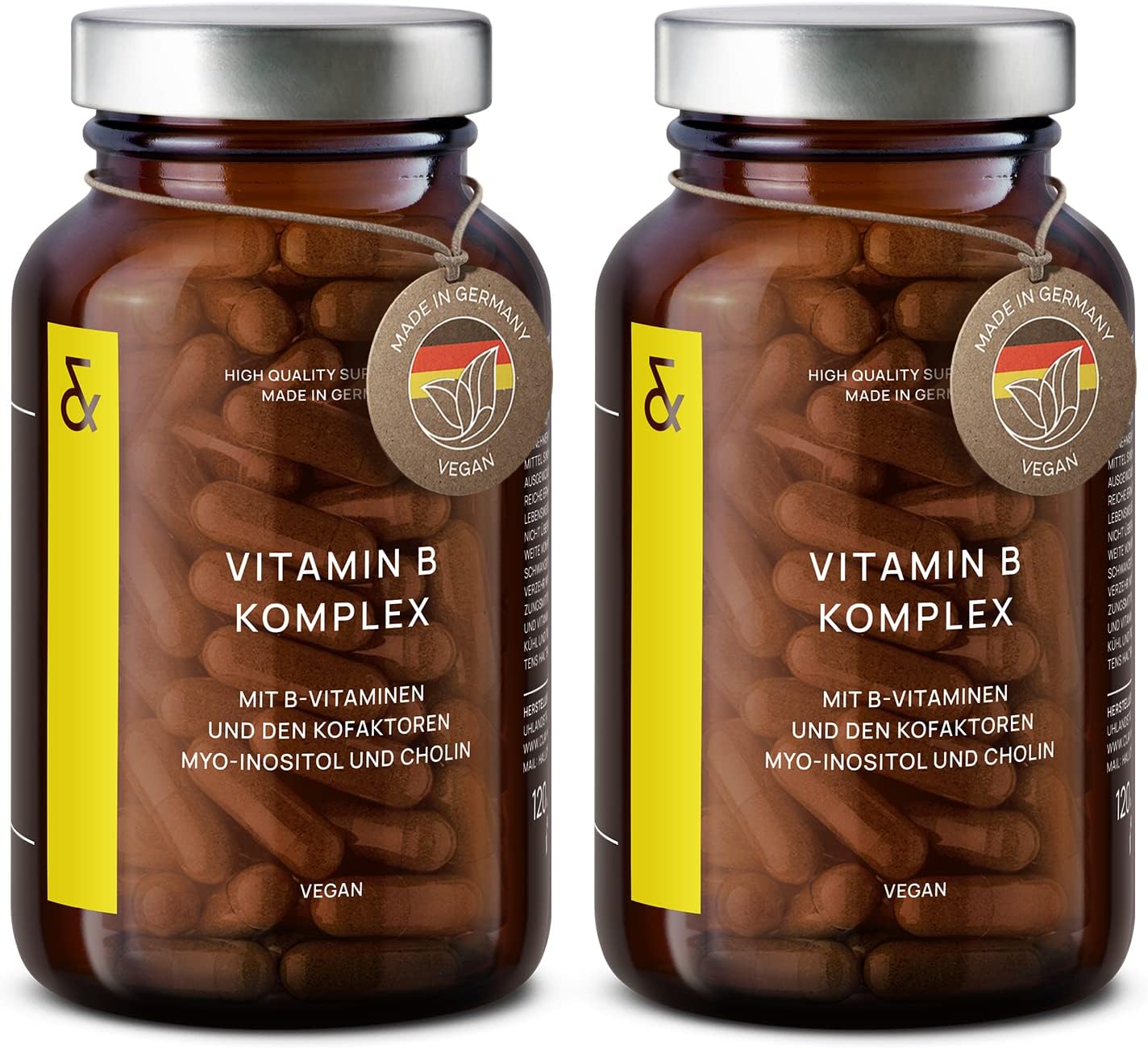 2er Set Vitamin B Komplex Hochdosiert Vegan alle acht BVitamine