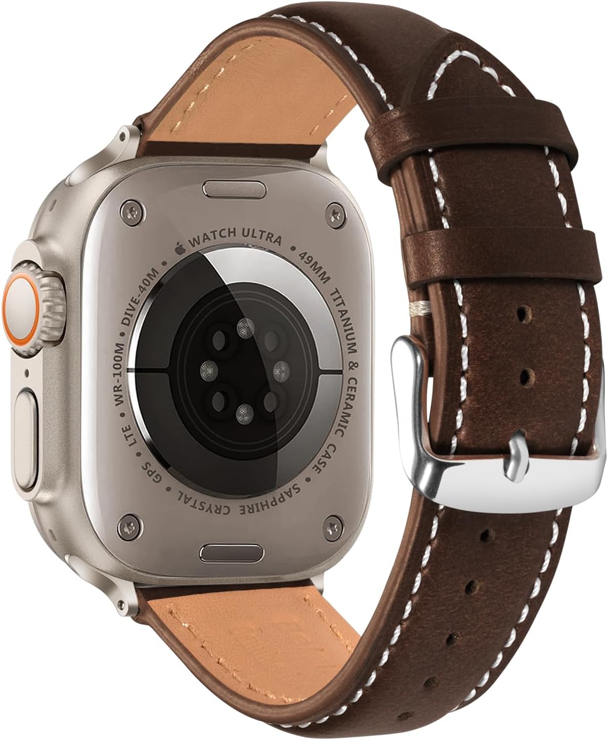 Belemay Handcrafted Full-Grain Vegetable-Tanned Leather Bands Compatible with Band for Apple Watch Ultra3/2/1 Series 11/10/9/8/7/6/5/4/3/2/1/SE3/SE2/SE/ - 38mm/42mm/42mm/44mm/45mm/46mm/49mm - Image 7