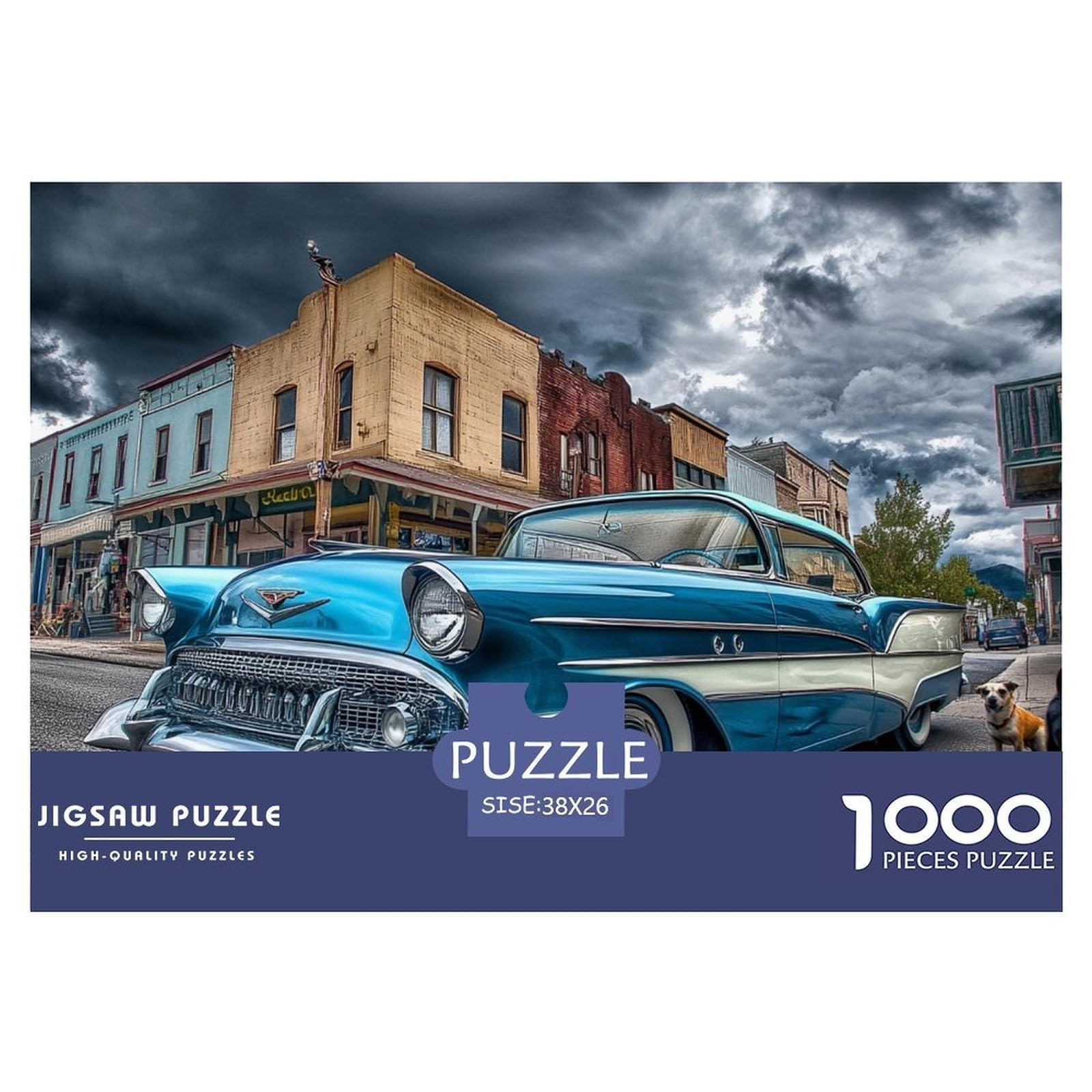 Old Style Sedan Jigsaw Puzzles 1000 Pieces Challenge Toy for Adults,Vintage Car Impossible Jigsaw Puzzles 1000 Piece Educational Game 38x26cm/1000pcs