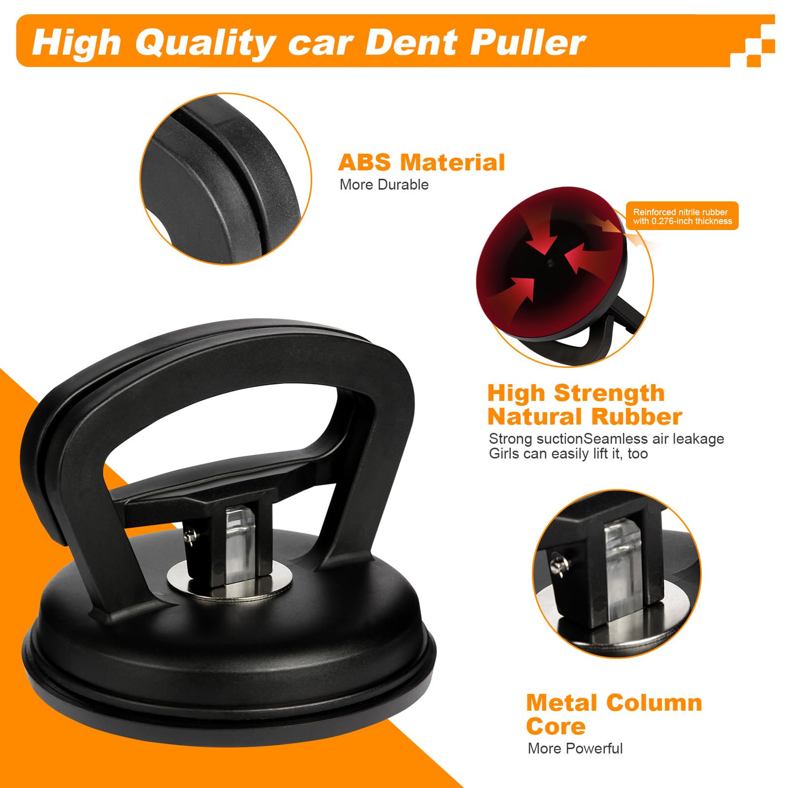Dent Puller, Car Dent Puller 3 Pack, Suction Cup Dent Removal Kit for Paintless Dent Repair - Auto Body Repair Tool for Dents, Doors, Objects Moving — view 6