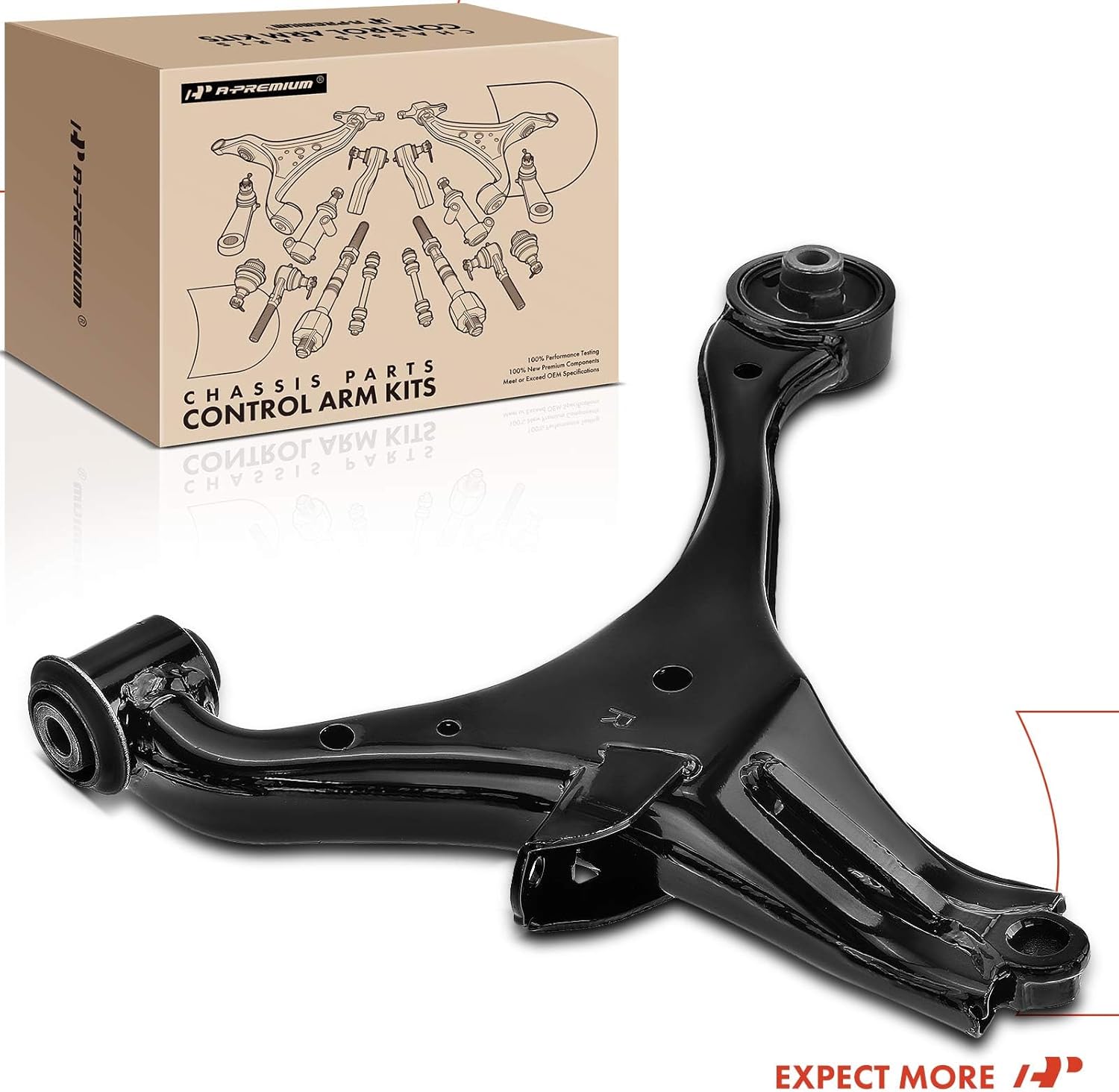 A-Premium Front Right Lower Control Arm, with Bushing, Compatible with Honda Civic 2001 2002 2003 2004 2005