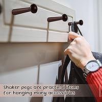 Vista 4 de 10 piezas de clavijas de madera para coctelera con tornillos de 3.62 pulgadas de largo, estantes de madera sin acabar para colgar ropa, sombreros