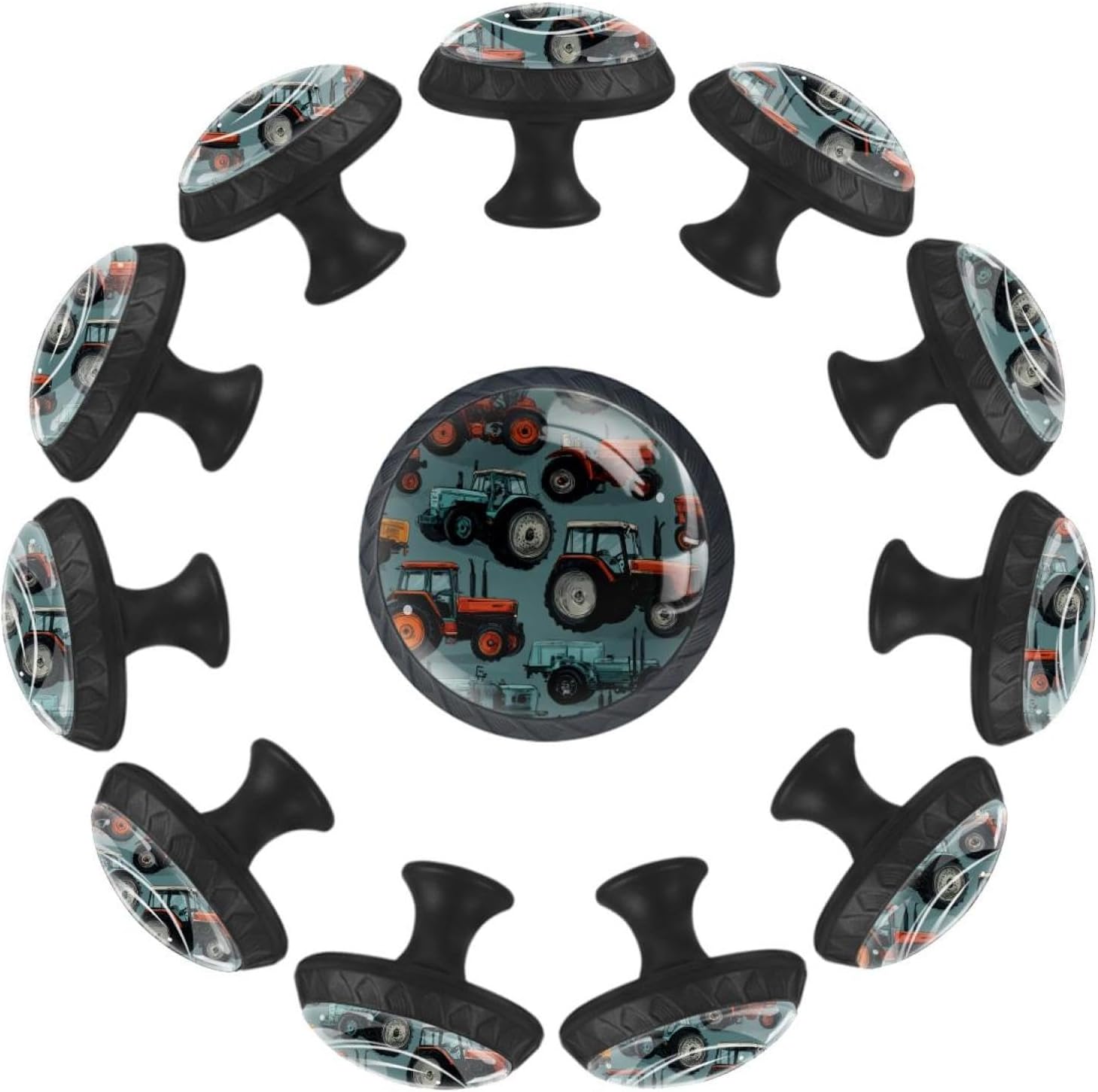 Underwater Dolphins (1) Dresser Knobs & Cabinet Knobs, Decorative Pattern Drawer Pulls with Screws, Crystal Glass Hardware for Home Farmhouse Decor