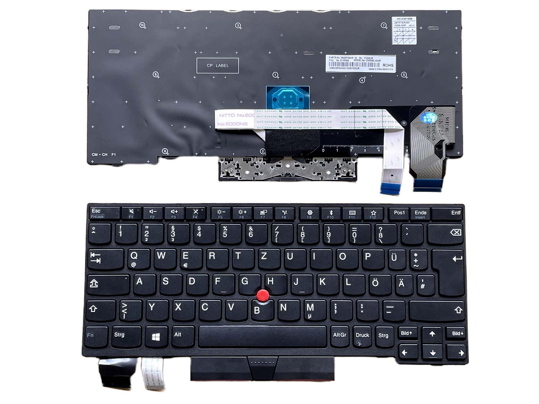 KbsPro Deutsch Tastatur für Lenovo Thinkpad X280 X395 X390 A285, X13 Gen 1, L13 Gen 2 German Keyboard QWERTZ Without Backlight