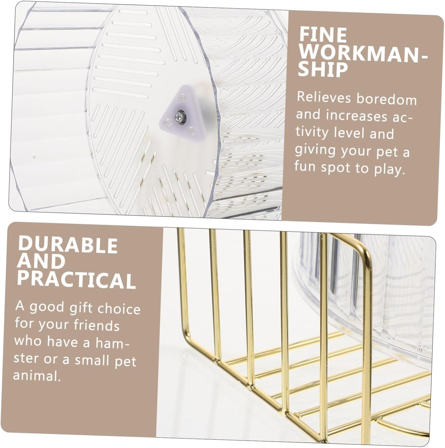 Silent Base Hamster Wheel with Stand for Small Pets Exercise Suitable for Hamsters Chinchillas Hedgehogs Small Animal Running for Healthy Fitness and Active Play Random Color