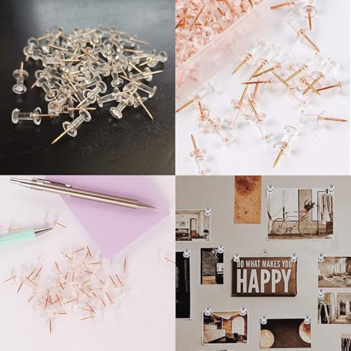 Miniatura 5 de KIDMEN Kit de oro rosa, juego de clips para carpeta, clips de papel, pasadores, total de 226 piezas