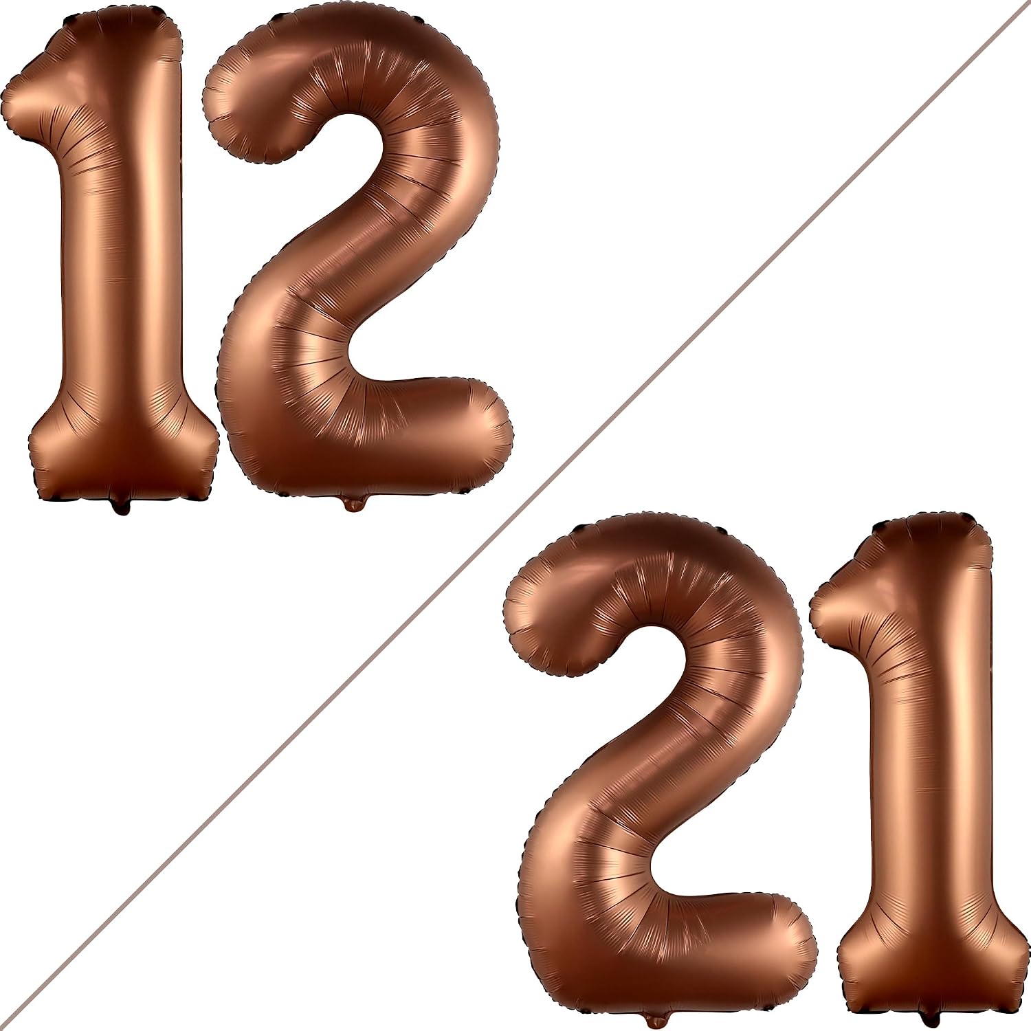 KatchOn, Big Coffee Brown 12 Balloon Number - 40 Inch | Number 12 Balloon for Birthday Party Decorations | 12th Anniversary Decorations | Brown Party Decoration