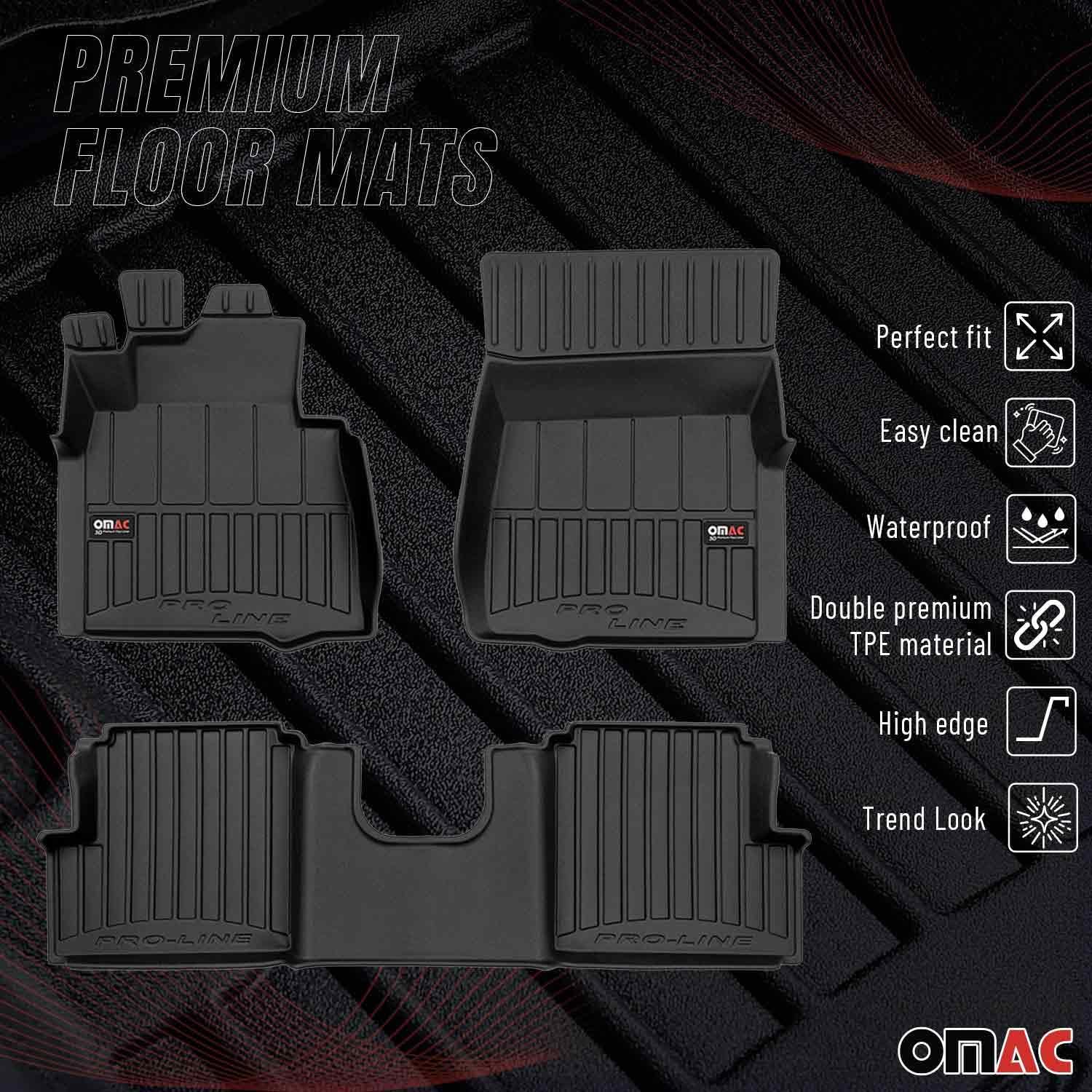OMAC Premium Floor Mats for Mercedes G Class W463 1999-2018 Car Mats All Weather 3D Custom Fit Rubber Mat Waterproof Odorless TPE Floor Liners Laser Measured Non-Slip (Black)