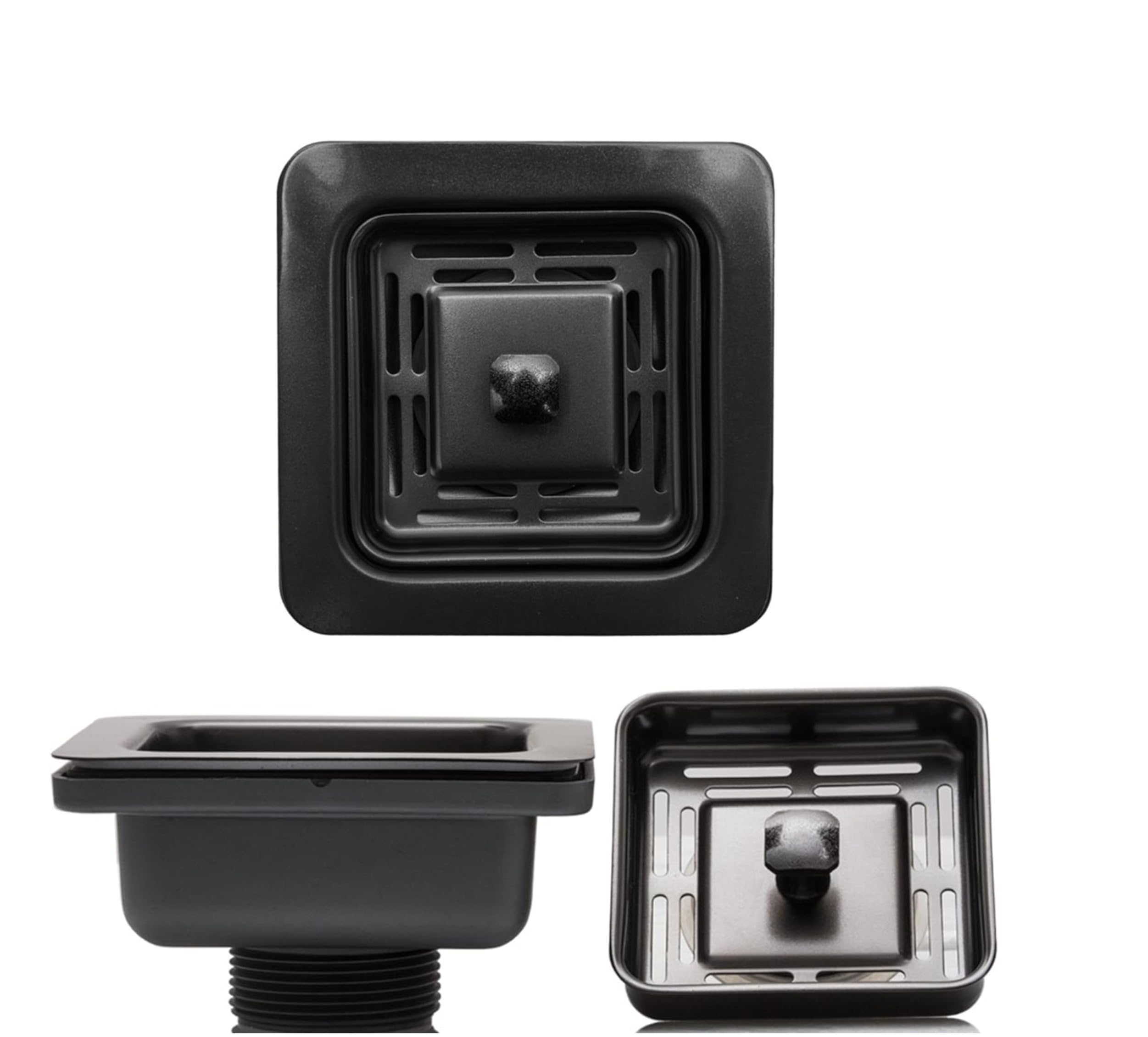 Fossa Square Shaped Premium Stainless Steel PVC Kitchen Sink Coupling for Home - Matte Finish, Rust-Free, Corrosion-Resistant, Durable 4.5 Inches (Black) (B0CVN9B47F) Amazon Price History, Amazon Price Tracker
