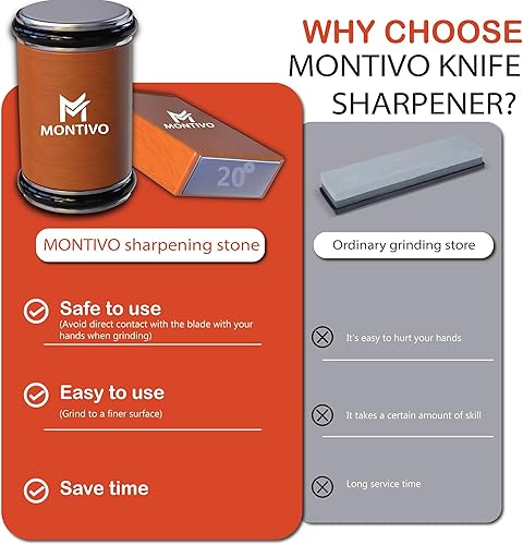 Miniatura 7 de Afilador de cuchillos de cocina profesional, kit de afilador de cuchillos rodantes con diamantes y cerámica para acero de cualquier dureza con base