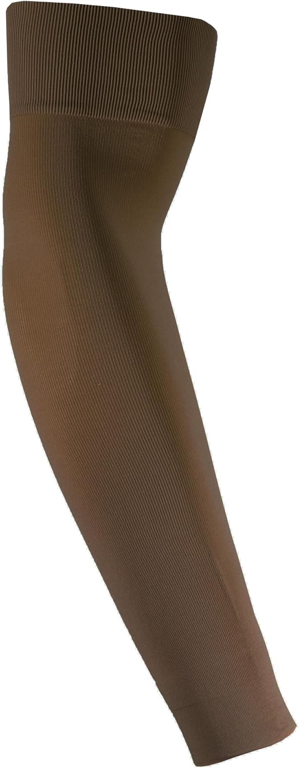 NuVein 15-20 mmHg Compression Lymphedema Arm Sleeve, Medical Support for Post Surgical Swelling Recovery, Brown, Medium