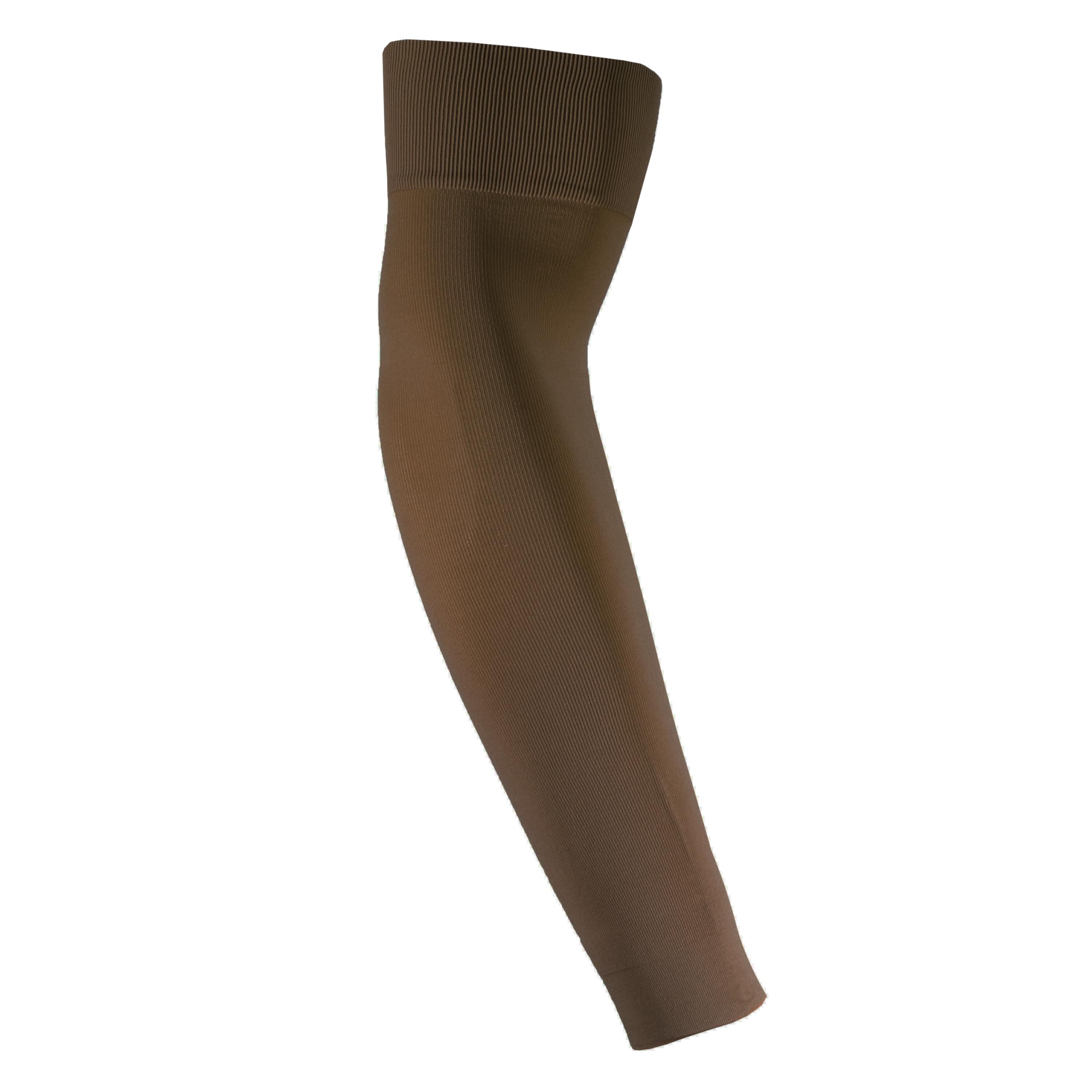 NuVein 15-20 mmHg Compression Lymphedema Arm Sleeve, Medical Support for Post Surgical Swelling Recovery, Brown, Large