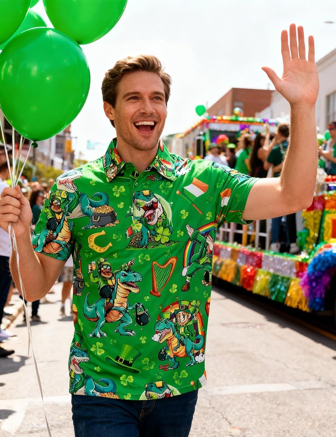 Funny World 3D Print Polo Shirts for Men Short Sleeve Shirt - Image 2