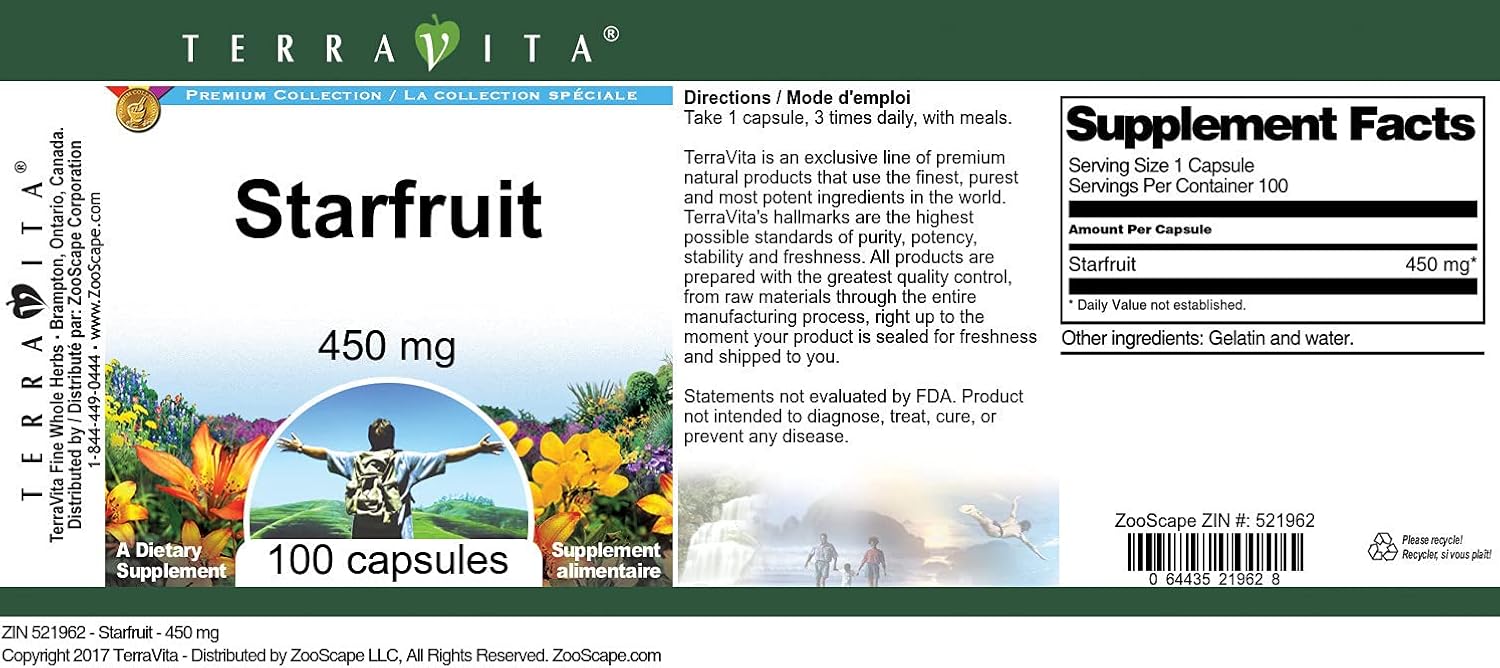 Starfruit - 450 mg (100 Capsules, ZIN: 521962)