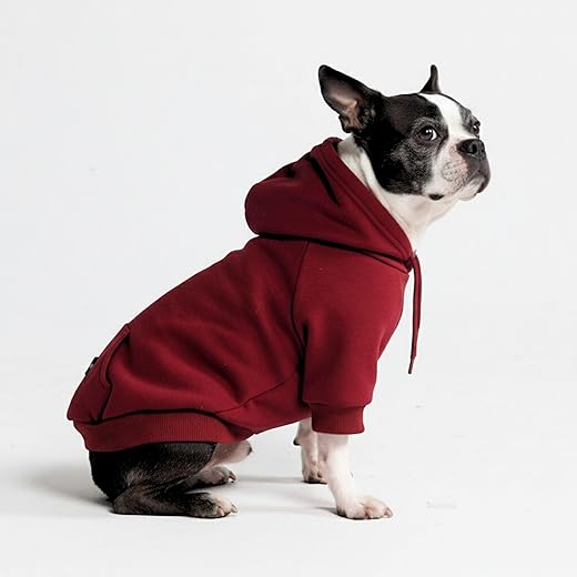 Spark Paws Dog Hoodie – Premium Dog Sweater for Small, Medium, and Large Dogs | Warm Outfits for French Bulldogs, Pitbull, Puppy, Winter Jacket Alternative - Burgundy - L