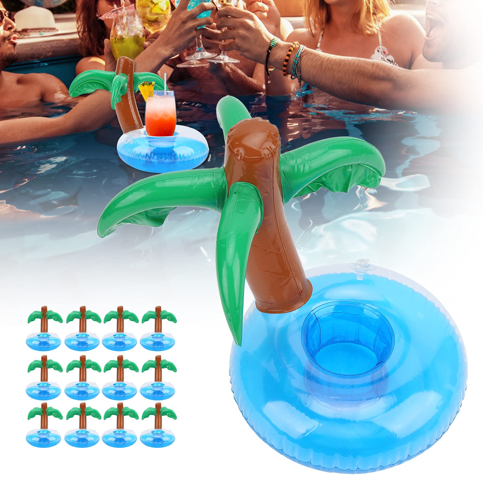 Porte-gobelet Flottant Pour Piscine En Forme De Cocotier – Gonflable, Stable, 4 Emplacements Pour Boissons Et 1 Rangement, Idéal Pour L'été