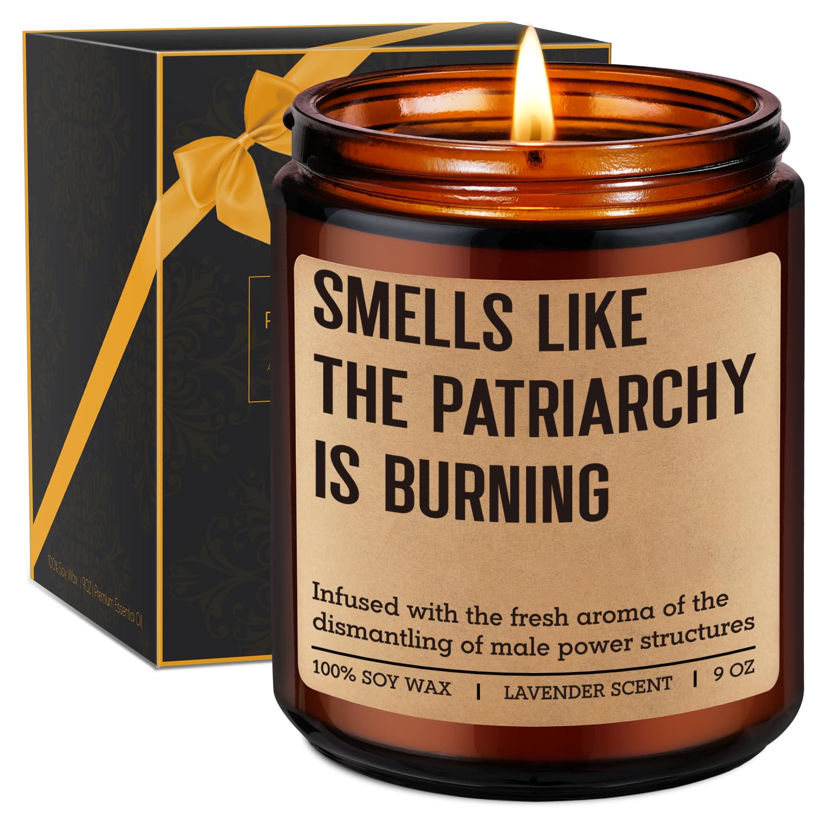Miracu Anti-Patriarchy Candle, Feminist Gifts Women, Empowerment, Breakup, Mothers Day Birthday Liberal Gifts for Feminists Activists Lesbian Woman Her, Equal Womens Rights, Feminism Girl Power Decor