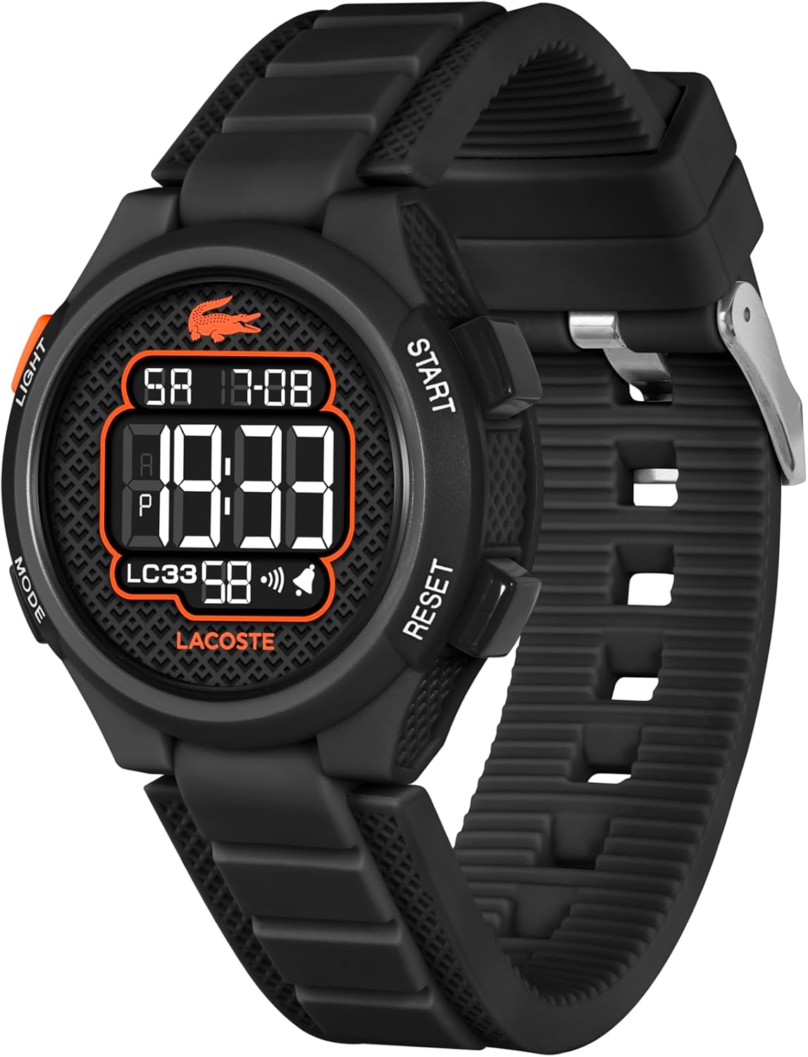 Lacoste LC33 Kids and Teens Digital Watch - 34mm Case, Digital Display with Day/Date, Alarm, Stopwatch, Countdown Timer and Backlight, Fun and Modern Design