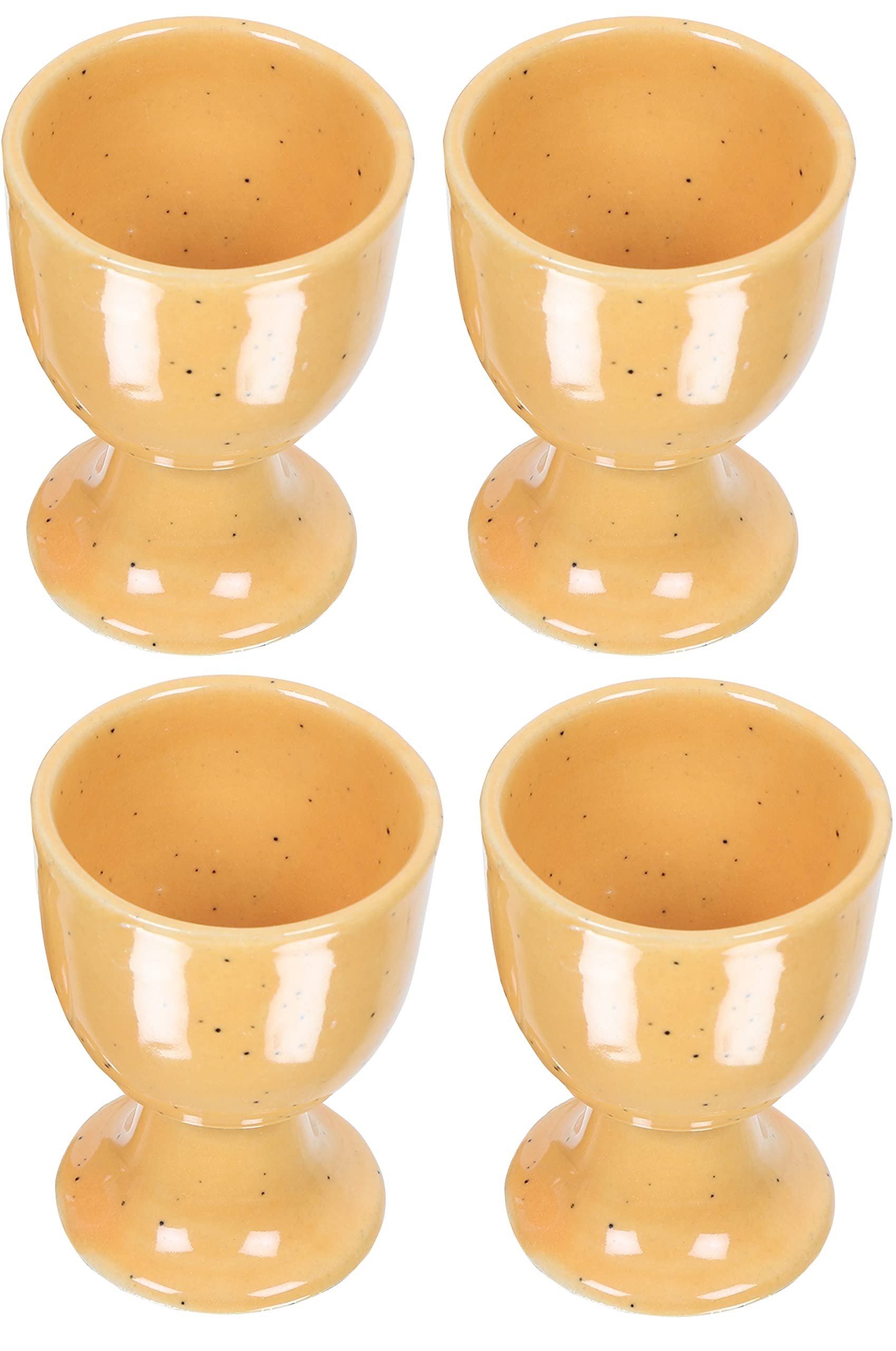 Hueveras de cerámica en pack de 4 con soporte para tus desayunos en familia